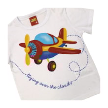 Conjunto Camiseta Estampa Avião e Bermuda Moletinho 1001326 - Kyly