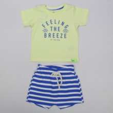 Conjunto Camiseta Estampa Feeling e Bermuda Listrada 173249 - Colorittá
