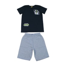Conjunto Camiseta Estampa Fone e Bermuda Linho 24276 - Rollu