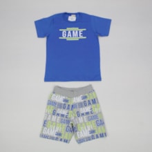 Conjunto Camiseta Estampa Game e Bermuda Moletom 13615 - Hrradinhos