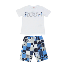 Conjunto Camiseta Estampa Rush e Bermuda Moletom 35374 - Brandili