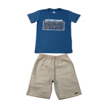 Conjunto Camiseta Estampa South e Bermuda Tecido 18297 - Teddy 