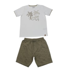 Conjunto Camiseta Estampa Vocation e Bermuda Moletinho A0554 - Alakazoo
