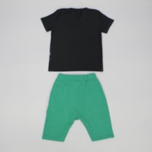 Conjunto Camiseta Estampada e Bermuda Moletom 6145 - Pokotinha