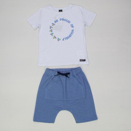 Conjunto Camiseta Piquet Proud e Bermuda Moletom 6152 - Pokotinha