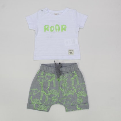 Conjunto Camiseta Roar Bordada e Bermuda 6105 - Pokotinha