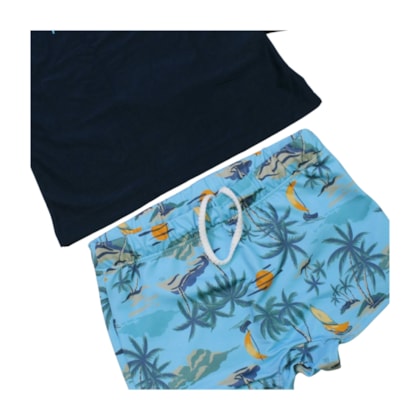 Conjunto Camiseta Térmica e Sunga Boxer Estampado Adventure 46843 - Boca Grande