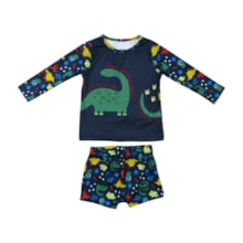 Conjunto Camiseta Térmica e Sunga Boxer Estampado Dinossauros 14681 - Boca Grande