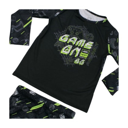 Conjunto Camiseta Térmica e Sunga Boxer Estampado Gamer 46844 - Boca Grande