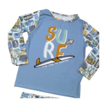 Conjunto Camiseta Térmica e Sunga Boxer Estampado Surf 46844 - Boca Grande