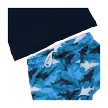 Conjunto Camiseta Térmica e Sunga Estampada Tubarões 46845 - Boca Grande