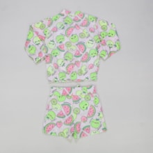 Conjunto Corta Vento Jaqueta e Shorts Estampa Frutas 11838 - Abrange
