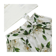 Conjunto Cropped Bordado e Saia Floral 15398 - Milon