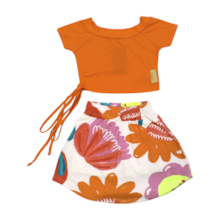 Conjunto Cropped e Shorts Saia 3243 - Fakini