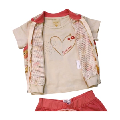 Conjunto Feminino 3 Peças Estampa Bichos 37126 - Angerô 