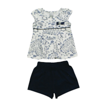 Conjunto Feminino Bata Estampada com Laço e Shorts  46293 - Alakazoo