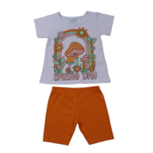Conjunto Feminino Blua Estampada Cogumelo e Bermuda 18927 - Teddy