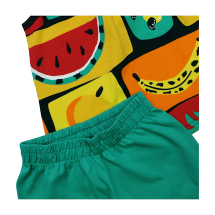 Conjunto Feminino Blusa Alça Estampada Frutas e Shorts 1000229 - Kyly