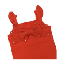 Conjunto Feminino Blusa Aplique Laço e Saia Canelada 37232 - Angerô     