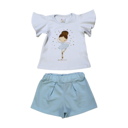 Conjunto Feminino Blusa Bailarina e Shorts 1426 - Mini Moon 