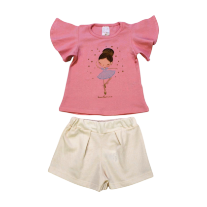 Conjunto Feminino Blusa Bailarina e Shorts 1426 - Mini Moon 