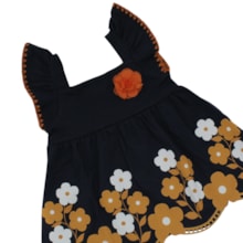 Conjunto Feminino Blusa Barra Flores e Shorts 1002005 - Kyly