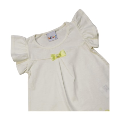 Conjunto Feminino Blusa Bata Laços e Shorts Moletinho 11877 - Kaiani 