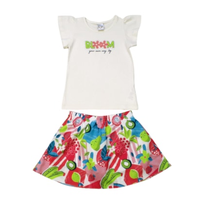 Conjunto Feminino Blusa Bloom e Saia Tecido 17234 - Boca Grande