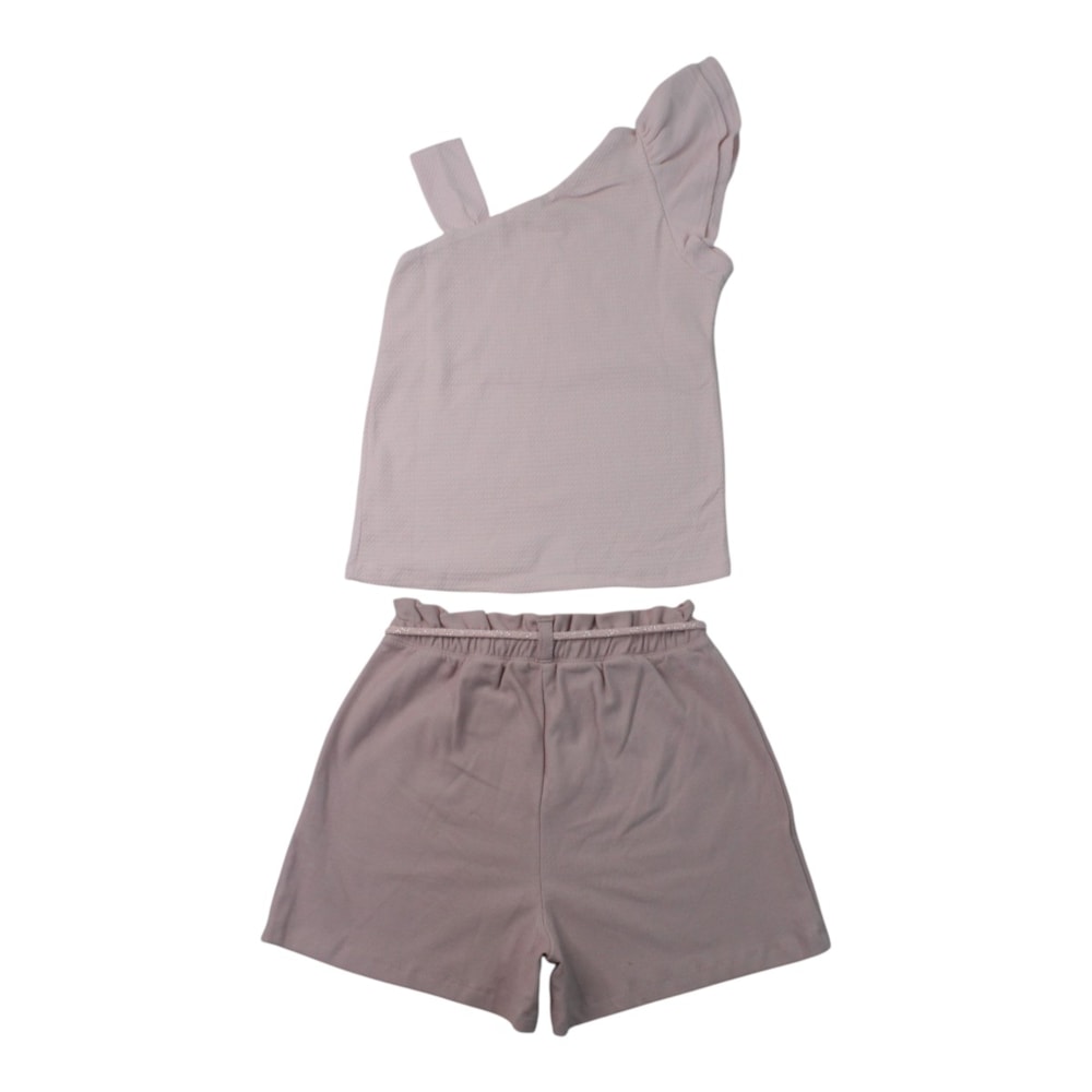 Conjunto Feminino Blusa Borboletas Bordada e Shorts 37480 - Angerô