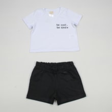 Conjunto Feminino Blusa Bordada be cool e Shorts Moletinho 13082 - Hrradinhos