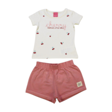 Conjunto Feminino Blusa Bordada Cherry e Shorts 53692 - kamylus 