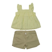 Conjunto Feminino Blusa Bordada e Shorts 22600080 - Aconchego do Bebê