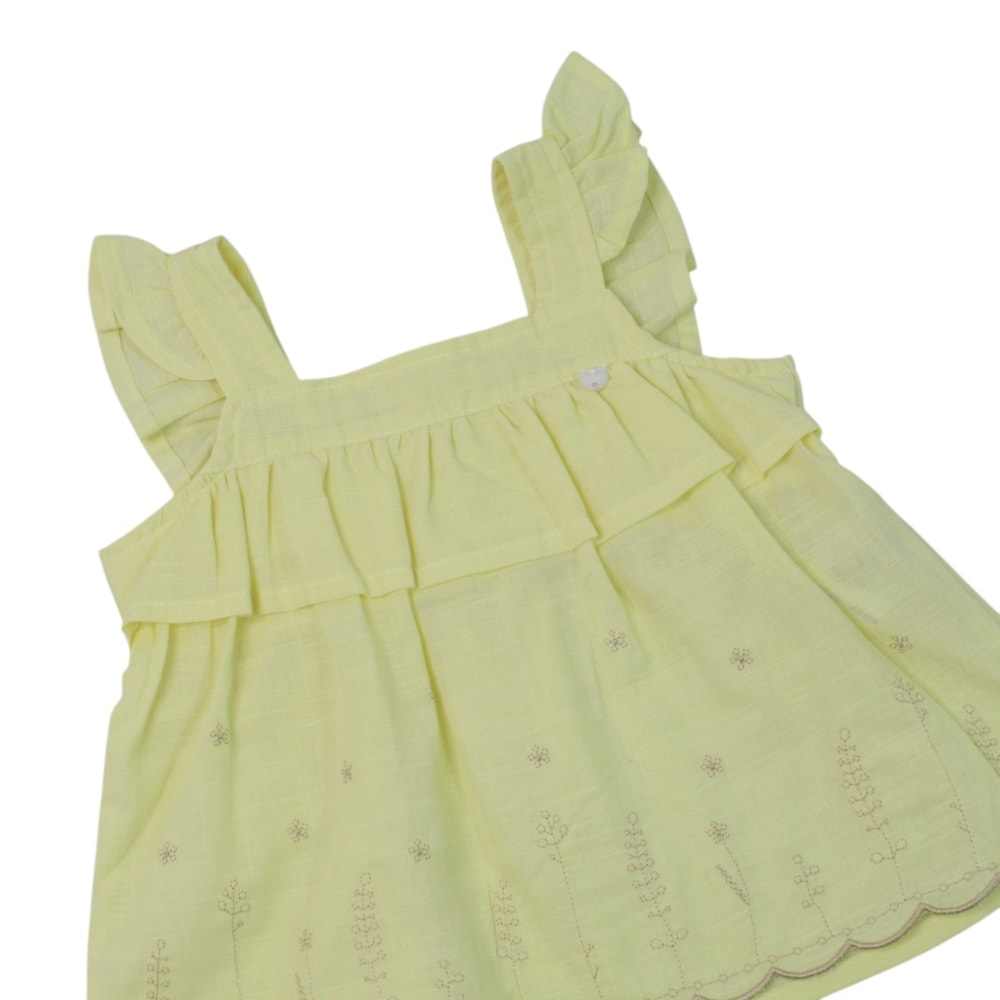 Conjunto Feminino Blusa Bordada e Shorts 22600080 - Aconchego do Bebê