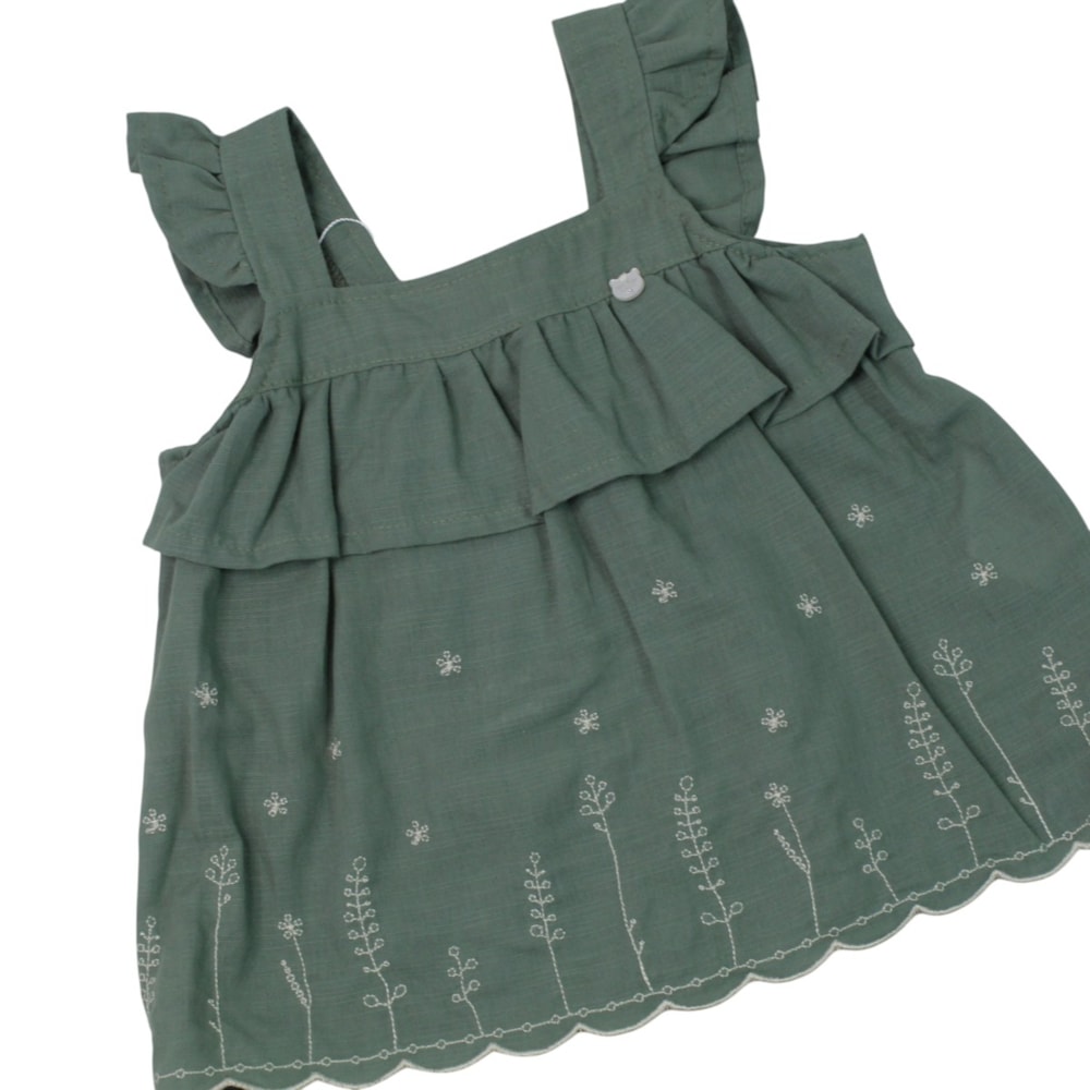 Conjunto Feminino Blusa Bordada e Shorts 22600080 - Aconchego do Bebê