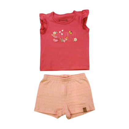 Conjunto Feminino Blusa Bordada e Shorts 26066 - Brandili 