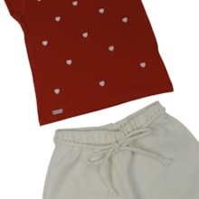 Conjunto Feminino Blusa Bordada e Shorts Sarjado - 27182 - Brandili