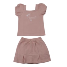 Conjunto Feminino Blusa Bordada Sweet e Saia - 37448 - Angerô