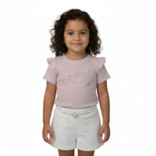 Conjunto Feminino Blusa Bordada Ursa e Shorts - 37455 - Angerô