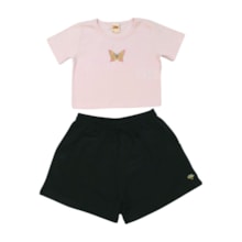 Conjunto Feminino Blusa Bordado Borboleta e Shorts 9283 - Livy 