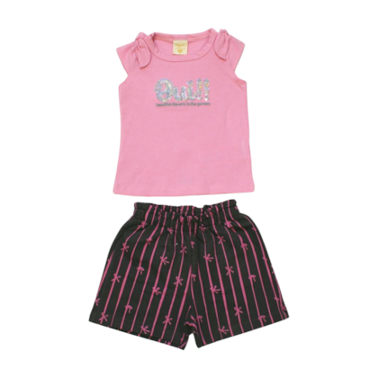 Conjunto Feminino Blusa Bordado Lantejoulas e Shorts Moletinho 27792 - Angerô     