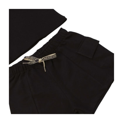 Conjunto Feminino Blusa Canelada e Shorts Cargo 24383 - Two Colors