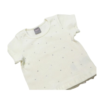 Conjunto Feminino Blusa com Aplique Strass e Shorts 25312 - Two Colors