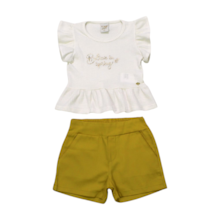 Conjunto Feminino Blusa com Babado e Shorts Tecido 11332 - Tiny Joy 