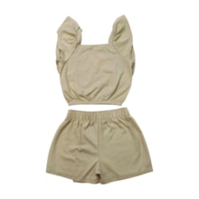 Conjunto Feminino Blusa com  Babados e Shorts Saia 25308 - Two Colors