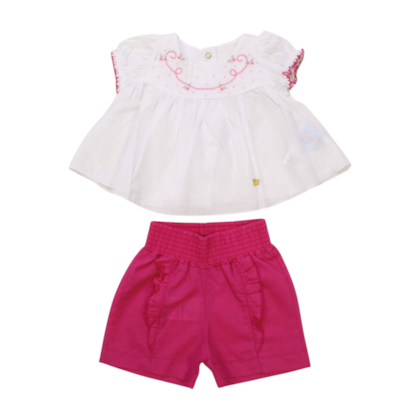 Conjunto Feminino Blusa com Bordado e Shorts Tecido 60643 - D+ Baby 