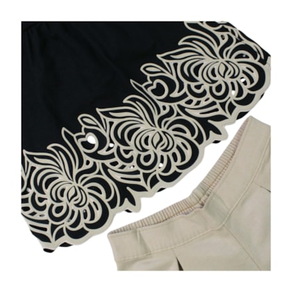 Conjunto Feminino Blusa com Estampa e Shorts Moletinho 2001048 - Milon