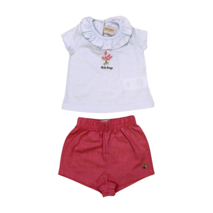 Conjunto Feminino Blusa com Gola e Shorts Tecido 7295 - Pokotinha 