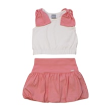 Conjunto Feminino Blusa com Laço e Saia Balonê 26916 - Brandili Mundi