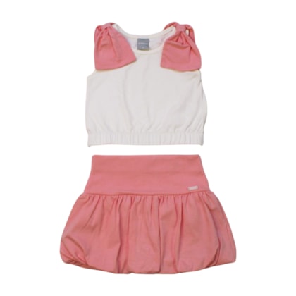 Conjunto Feminino Blusa com Laço e Saia Balonê 26916 - Brandili Mundi