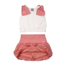 Conjunto Feminino Blusa com Laço e Saia Balonê 26916 - Brandili Mundi